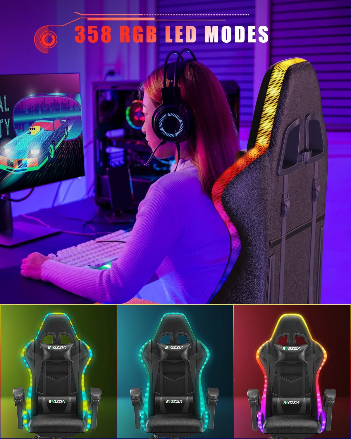 Gaming-Stuhl mit RGB-LED-Beleu – Rgb Gaming Chair Bewertung und Preis